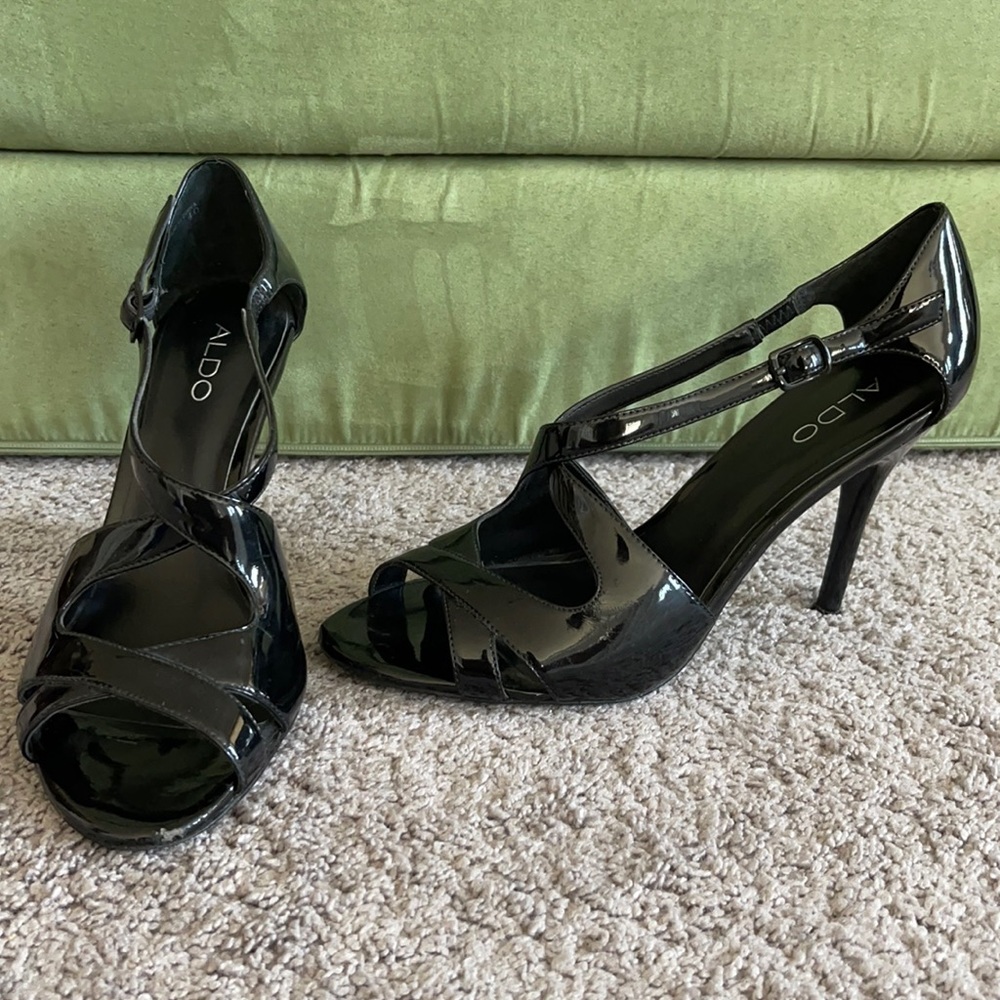 Also patent leather heels